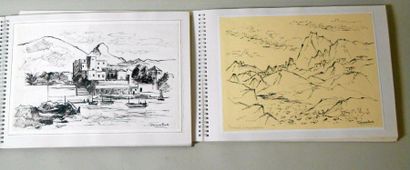 null Pierre ZENOBEL (1905-1996) Lot de deux carnets à dessins reconstitués (format...