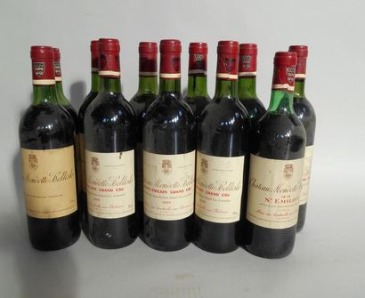 null 11 bouteilles de Chateau MONDETTE-BELLISLE SAINT EMILION 1976 niveau bas goulot...