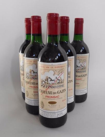 null 6 bouteilles de Chateau du GAZIN FRONSAC 1986 