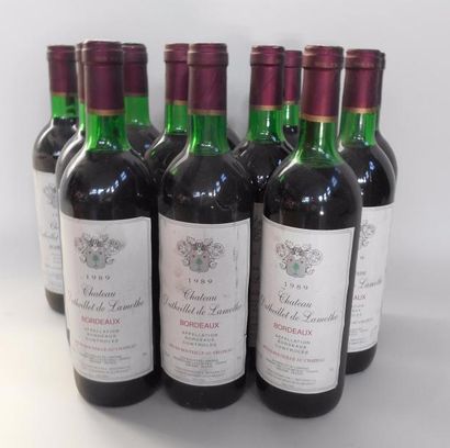 null 12 bouteiilles Chateau DUTHEILLET DE LAMOTHE BORDEAUX 1989 