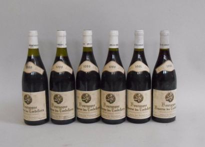 null 6 bouteilles de BOURGOGNE RESERVE DES CORDELIERS (Beaune) 1989 et 1991 certains...