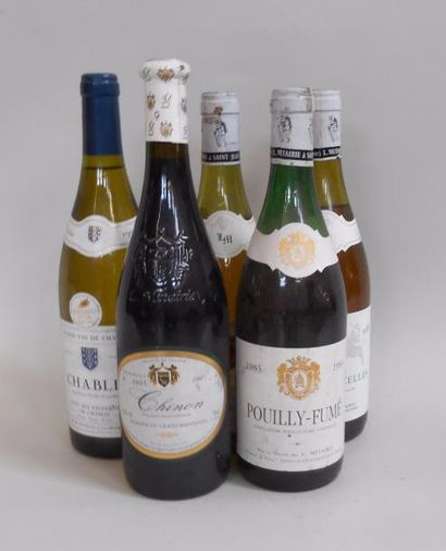 null 5 bouteilles de vin de Loire dont POUILLY FUME 1983, POUILLY VINZELLES 1986,...
