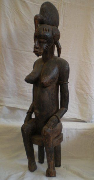 null Femme assise SENOUFO Côte d’Ivoire Haut. : 135 cm
(Provenance : Ancienne collection...