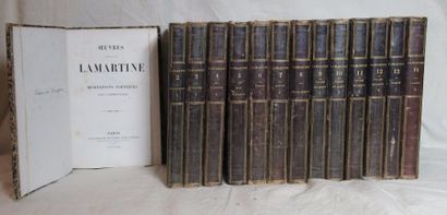 null LAMARTINE. Oeuvres complètes. Paris, Firmin-Didot, 1849, 14 volumes, in-8, reliure...