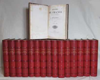 null MARTIN Henri. Histoire de France. Paris, Furne, 1861, série en 16 volumes,reliure...