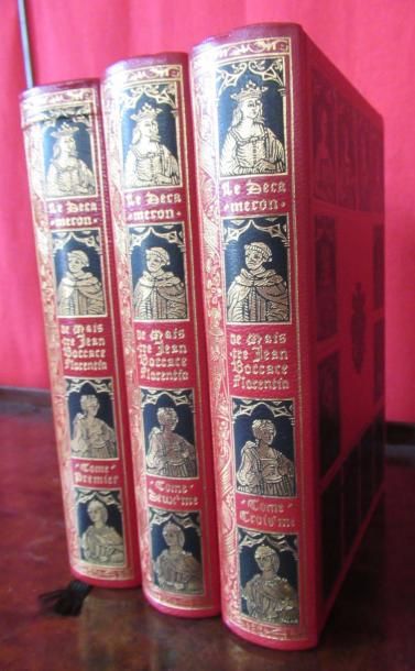 null Les contes du Décameron de Maistre Jean BOCCACE. Trois volumes reliés par Jean...