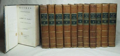 null MABLY Abbé de. Oeuvres complètes. Londres 1789, douze volumes, in-8, reliure...