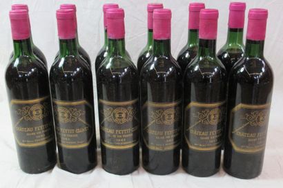 null 12 bouteilles de CHATEAU FEYTIT CLINET 1962 ( bas goulot et haute épaule) 