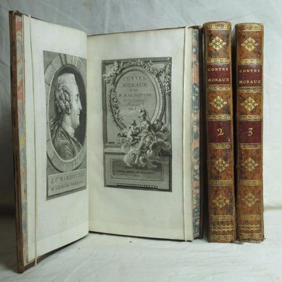 null MARMONTEL. Contes moraux. Amsterdam, Rey, 1779, in-8. Trois volumes , 284, 310...