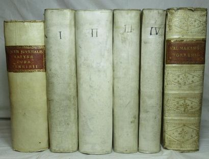 null Lot de six volumes fort in-4, reliure vélin dont deux avec pièces de titre,...