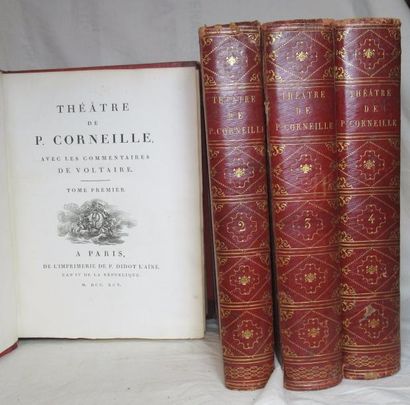 null CORNEILLE. Théâtre avec les commentaires de Voltaire. Paris, Didot, 1795, quatre...