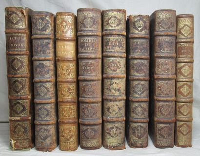 null Lot de huit volumes à sujet religieux impression du XVIIIe, in-4, reliure plein...