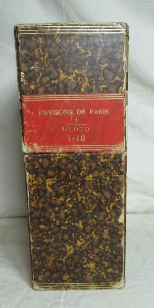 null (ANCIEN DEPARTEMENT DE LA SEINE) Ensemble de 17 cartes dépliantes entoilées,...