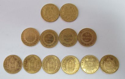 null 6 pièces de 20 francs or République Française 6 pièces de 20 francs or Napoléon...