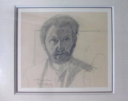 null Jean SOUVERBIE (Boulogne -Billancourt 1891 -1981) Autoportrait Crayon noir 18...