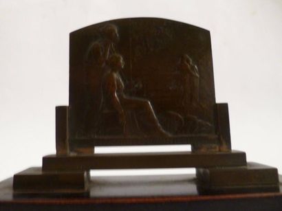 null Plaque en bronze - Art nouveau vers 1910 - Et amand Meminisse par HENRY DROPSY...