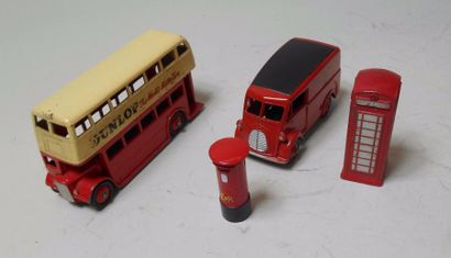 null DINKY TOYS (fabrication anglaise) - Bus impérial Dunlop, Camionnette Royal Mail,...