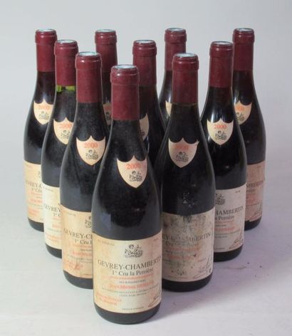 null 10 bouteilles de Gevrey Chambertin 1er cru la Perrière Jean Michel GUILLON 2000...