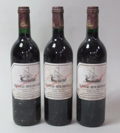 null 3 bouteilles de Château BEYCHEVELLE Saint Julien 1993 