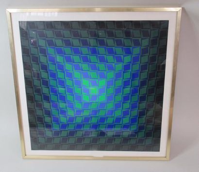 null VASARELY Estampe encadrée n°62/62 