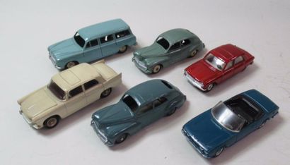 null DINKY TOYS - Lot de 6 voitures Peugeot (sans boites) dont Peugeot 403 U5 (n°24...