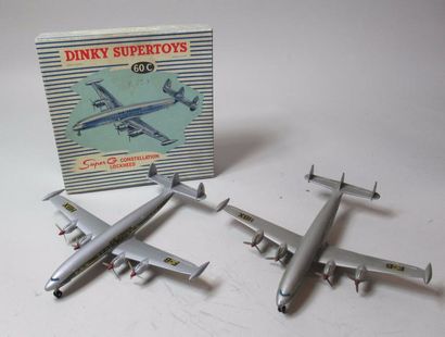 null DINKY SUPERTOYS - 2 x avions "Super G Constellation" Lockheed (n°60C) dont un...