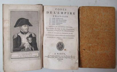 null * "Codes de l'Empire Français réunis en un seul volume" Edition ornée du portrait...