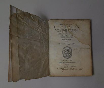 null Commentarius Hectoris Richerii Patria Foroivliensis - Un volume relié pleine...