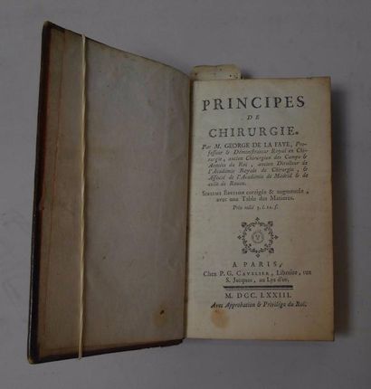 null GEORGES DE LA FAYE "Principes de Chirurgie" Un volume relié in-12 - 6e édition...