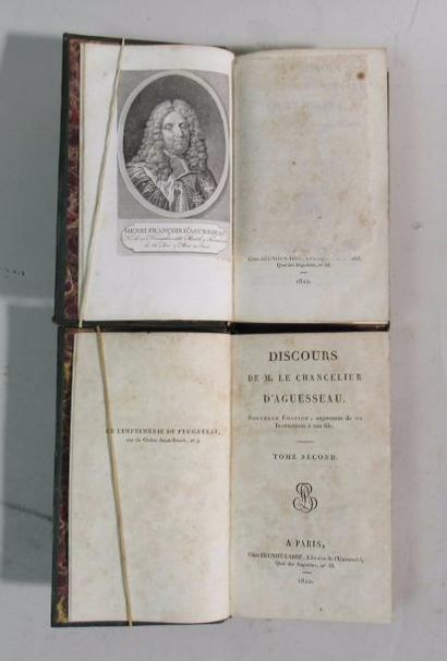 null Discours de M. Le Chancelier d'Aguesseau - Deux volumes reliés in-12 - nouvelle...