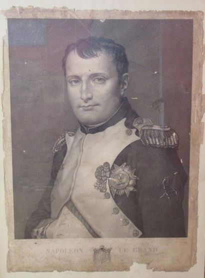 null D'après DAVID "Portrait en pied de Napoléon Le Grand" Gravure en noir et blanc...