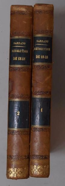 null B. SARRANS "Histoire de la Révolution de février 1848" Deux volumes reliés in-8...