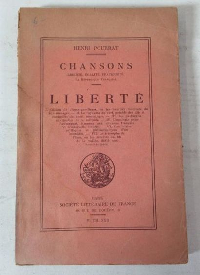 null Henri POURRAT "Chansons - Liberté, égalité et fraternité" Un volume broché -...