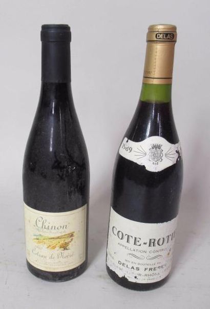 null Une bouteille de COTE ROTIE Domaine Delas Frères 1989 (étiquette abimée) Une...