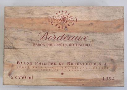 null 1 caisse de 6 bouteilles de Baron Philippe de Rothschild Pauillac Bordeaux 1994...