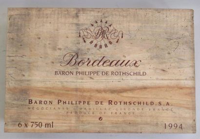 null 1 caisse de 6 bouteilles de Baron Philippe de Rothschild Pauillac Bordeaux 1994...