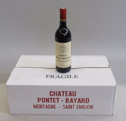 null Carton de 12 bouteilles de Montagne Saint Emilion Chateau Pontet Bayard 1998...