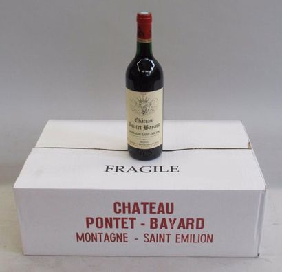 null Carton de 12 bouteilles de Montagne Saint Emilion Chateau Pontet Bayard 1998...
