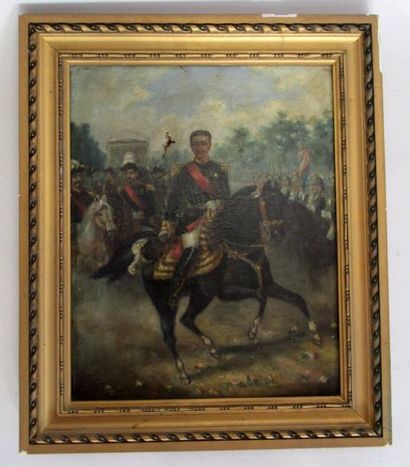 null ALOISE (XIXe) "Arrivée de Napoléon III et de ses troupes sur les Champs Elysées"...