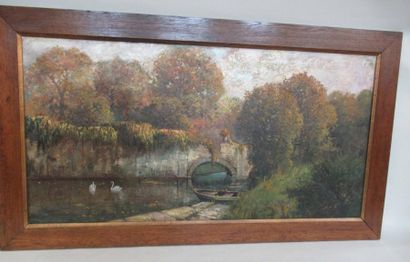 SCHWED-REITZ : "Paysage" Huile sur toile signée en bas à droite et datée 1908 - 83...