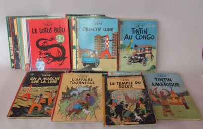 null Ensemble de 18 albums bandes dessinées Tintin 