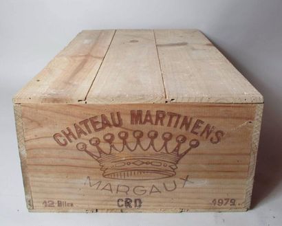 null 12 blles MARGAUX Château Martinens 1979 - Caisse bois 