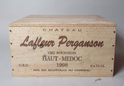 null 6 blles HAUT MEDOC CRU BOURGEOIS Château Lafleur Perganson 1998 - Caisse bois...