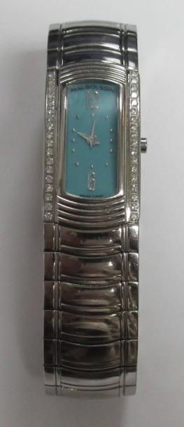 MAUBOUSSIN - Modèle "Fuga" - Montre bracelet de dame en acier, le cadran de forme...