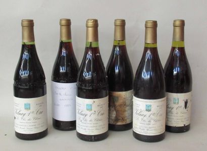 null 6 bouteilles de VOLNAY 1er Cru "Le Clos des Chênes" - Gaunoux 1983 (étiquettes...