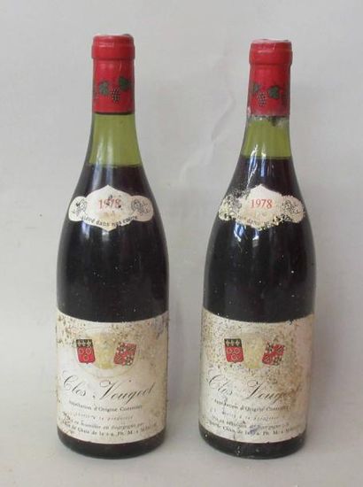 null 2 bouteilles de CLOS VOUGEOT 1978 