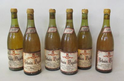 null 6 bouteillles de vin d'ARBOIS PUPILLIN par Bouilleret 1978 (étiquettes abimées)...