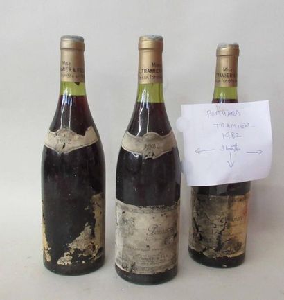 null 3 bouteilles de POMMARD Tramier et Fils 1983 (étiquettes abimées) 