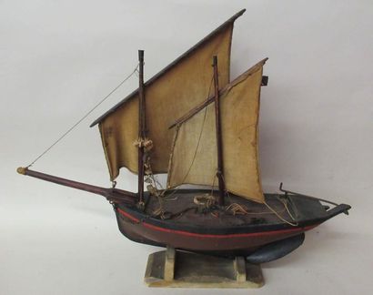 null Maquette de bateau 2 mâts en bois - Ht : 53 cm - Long : 66 cm 