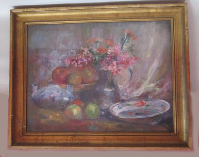 null Paul DANGMANN (1899-1974) "Nature morte aux fruits" Huile sur toile signée en...